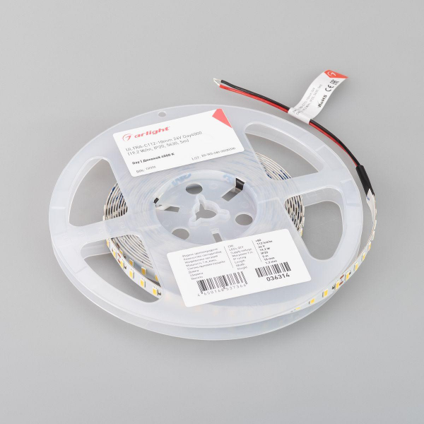 Светодиодная лента Arlight 19,2W/m 112LED/m 5630SMD дневной белый 5M Ultra-C112-10mm 24V Day4000 036314 Светодиодная лента Arlight 19,2W/m 112LED/m 5630SMD дневной белый 5M Ultra-C112-10mm 24V Day4000 036314