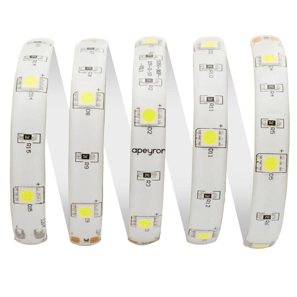 Светодиодная влагозащищенная лента Apeyron 7,2W/m 30LED/m 5050SMD холодный белый 5M 00-39 Светодиодная влагозащищенная лента Apeyron 7,2W/m 30LED/m 5050SMD холодный белый 5M 00-39