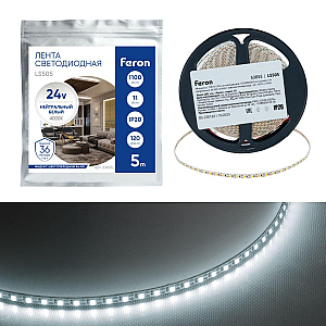 Светодиодная лента Feron 11W/m 120LED/m 2835SMD 4000К 5M свободный рез LS505 53055