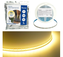 Светодиодная лента Feron 19W/m 240LED/m 2835SMD теплый белый 5М LS617 48826