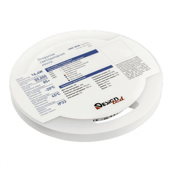 Светодиодная влагозащищенная лента DesignLed 16,4W/m 240LED/m 3838SMD разноцветный 5M 005762 Светодиодная влагозащищенная лента DesignLed 16,4W/m 240LED/m 3838SMD разноцветный 5M 005762
