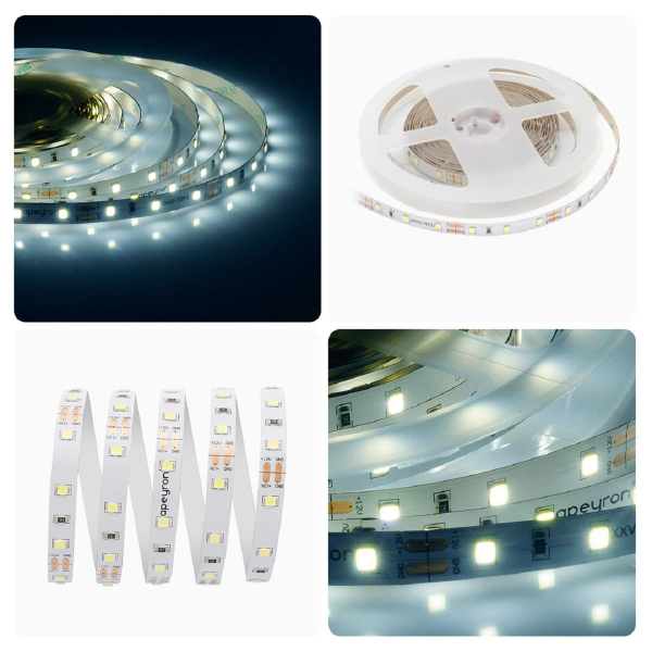 Светодиодная лента Apeyron 4,8W/m 60LED/m 3528SMD холодный белый 5M 00-02 Светодиодная лента Apeyron 4,8W/m 60LED/m 3528SMD холодный белый 5M 00-02