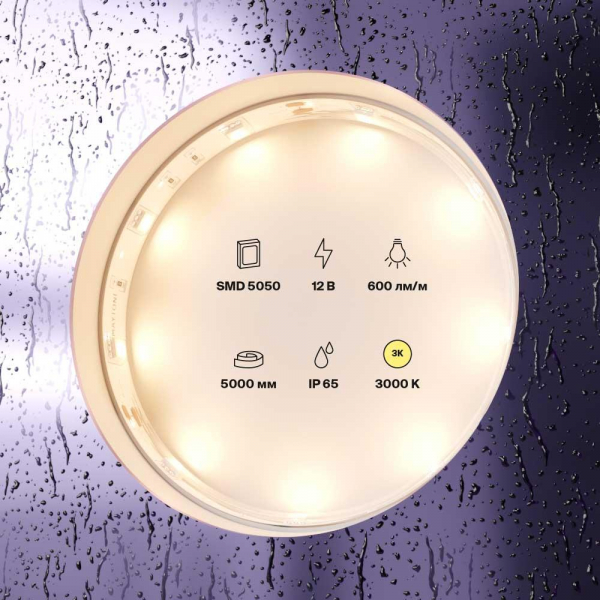 Светодиодная влагозащищенная лента Maytoni Technical 7,2W/m 30LED/m 5050SMD теплый белый 5M 10123 Светодиодная влагозащищенная лента Maytoni Technical 7,2W/m 30LED/m 5050SMD теплый белый 5M 10123