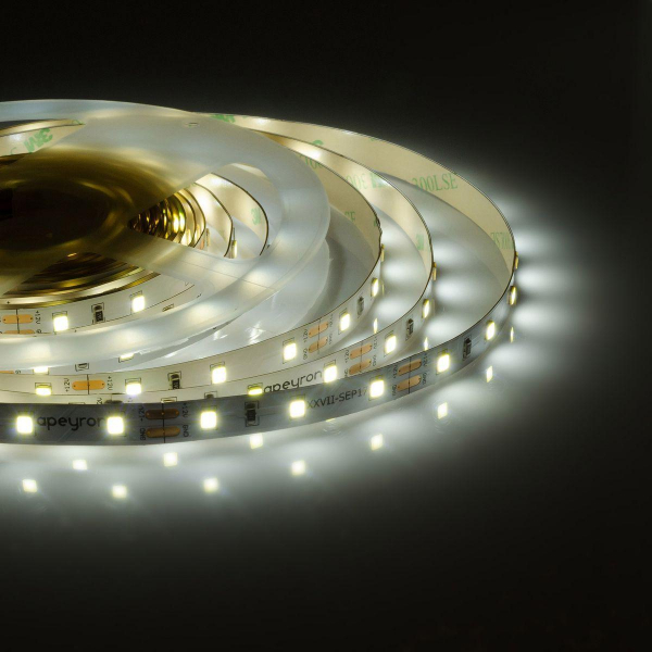 Светодиодная лента Apeyron 4,8W/m 60LED/m 3528SMD холодный белый 2M 208BL Светодиодная лента Apeyron 4,8W/m 60LED/m 3528SMD холодный белый 2M 208BL