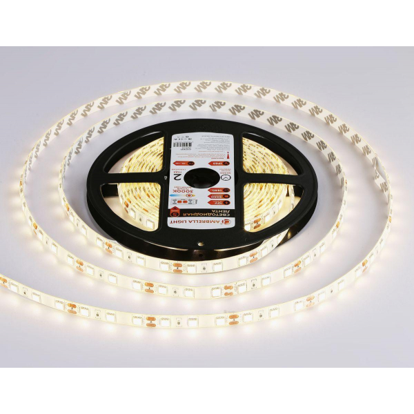 Светодиодная влагозащищенная лента Ambrella Light 14,4W/m 60LED/m 5050SMD теплый белый 5M GS2101 Светодиодная влагозащищенная лента Ambrella Light 14,4W/m 60LED/m 5050SMD теплый белый 5M GS2101