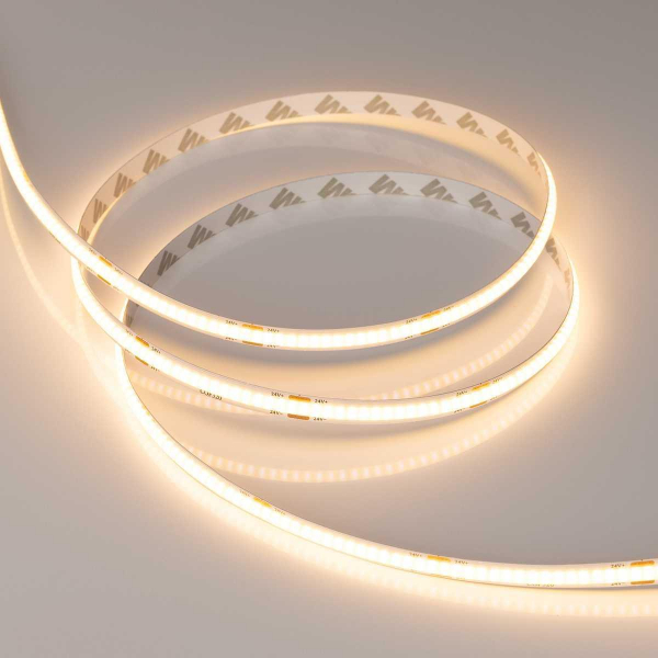 Светодиодная лента Arlight 8W/m 320LED/m CSP теплый белый 5M COB-X320-8mm 24V Warm2700 039023 Светодиодная лента Arlight 8W/m 320LED/m CSP теплый белый 5M COB-X320-8mm 24V Warm2700 039023