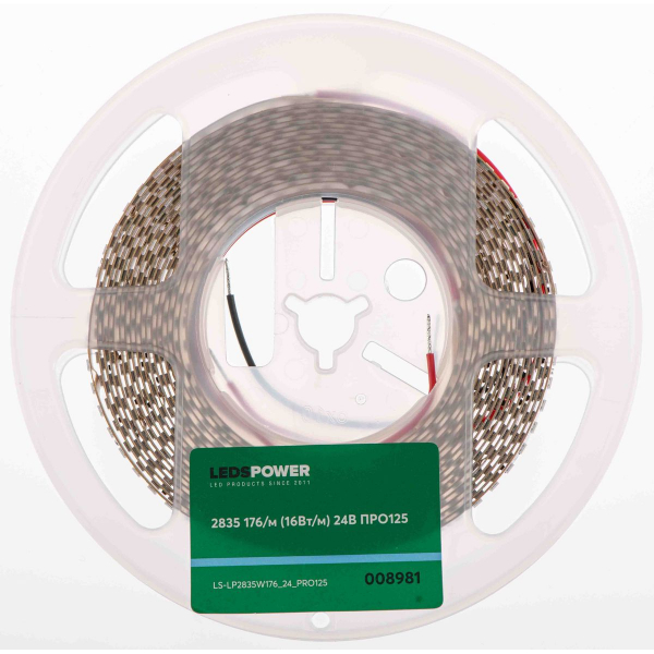 Светодиодная лента LEDS POWER 2835 176/м (16Вт/м) 24В холодная, серия ПРО125 008981 Светодиодная лента LEDS POWER 2835 176/м (16Вт/м) 24В холодная, серия ПРО125 008981