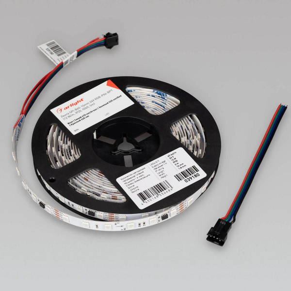 Светодиодная лента Arlight 12W/m 60LED/m 5060SMD разноцветный 5М SPI-B60-10mm 24V 039180 Светодиодная лента Arlight 12W/m 60LED/m 5060SMD разноцветный 5М SPI-B60-10mm 24V 039180
