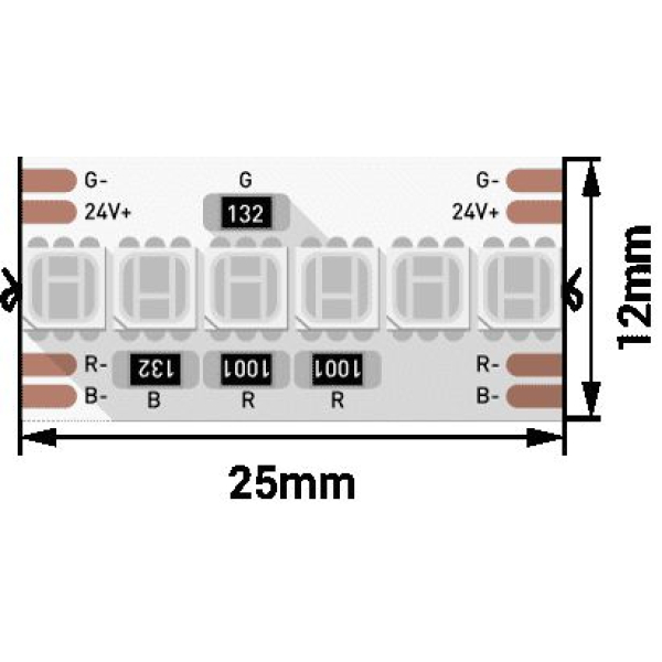 Светодиодная влагозащищенная лента DesignLed 16,4W/m 240LED/m 3838SMD разноцветный 5M 005762