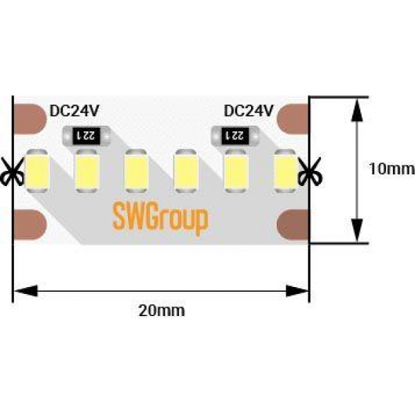 Светодиодная лента SWG 19,2W/m 60LED/m 2216SMD холодный белый 5M 003602 Светодиодная лента SWG 19,2W/m 60LED/m 2216SMD холодный белый 5M 003602