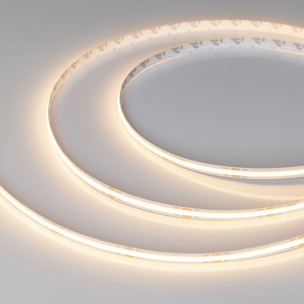 Светодиодная лента Arlight 10W/m 480Led/m CSP теплый белый 20M COB-X480-8mm 24V Warm3000 048025 Светодиодная лента Arlight 10W/m 480Led/m CSP теплый белый 20M COB-X480-8mm 24V Warm3000 048025