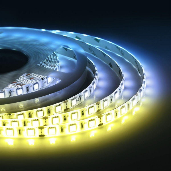 Светодиодная лента Apeyron 14,4W/m 60LED/m 5050SMD теплый белый/холодный белый 2,5M 10-222 Светодиодная лента Apeyron 14,4W/m 60LED/m 5050SMD теплый белый/холодный белый 2,5M 10-222
