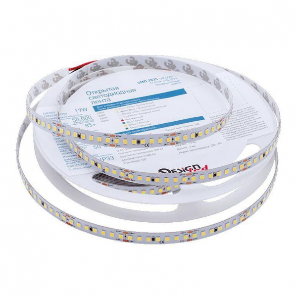 Светодиодная влагозащищенная лента DesignLed 17W/m 168LED/m 2835SMD холодный белый 5M 004201 Светодиодная влагозащищенная лента DesignLed 17W/m 168LED/m 2835SMD холодный белый 5M 004201