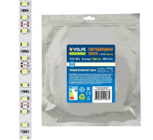 Светодиодная лента Volpe 9,6W/m 120LED/m 2835SMD теплый белый 5M ULS-Q330 2835-120LED/m-8mm-IP20-DC12V-9,6W/m-5M-3000K UL-00004540