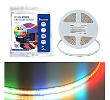 Светодиодная лента Feron 22W/m 840LED/m COB RGB+2300К+6500K 5M LS538 53337