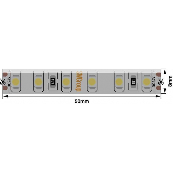 Светодиодная влагозащищенная лента SWG 9,6W/m 60LED/m 3528SMD нейтральный белый 5M 002126 Светодиодная влагозащищенная лента SWG 9,6W/m 60LED/m 3528SMD нейтральный белый 5M 002126