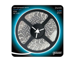 Светодиодная лента Gauss 4,8W/m 60LED/m 2835SMD синий 5M 312000505