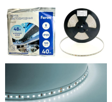 Светодиодная лента Feron 8W/m 120LED/m 2835SMD холодный белый 40M LS420 48793
