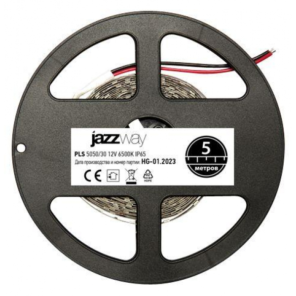 Светодиодная влагозащищенная лента Jazzway 7,2W/m 30Led/m 5050SMD холодный белый 5M 327552 Светодиодная влагозащищенная лента Jazzway 7,2W/m 30Led/m 5050SMD холодный белый 5M 327552