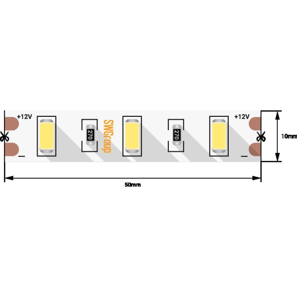 Светодиодная лента SWG 12W/m  60Led/m 5630SMD теплый белый 5M SWG660-12-12-WW-M 009714