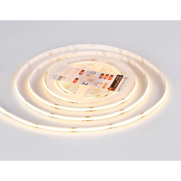Светодиодная лента Ambrella Light 12W/m 480LED/m COB теплый белый 5M GS4701 Светодиодная лента Ambrella Light 12W/m 480LED/m COB теплый белый 5M GS4701