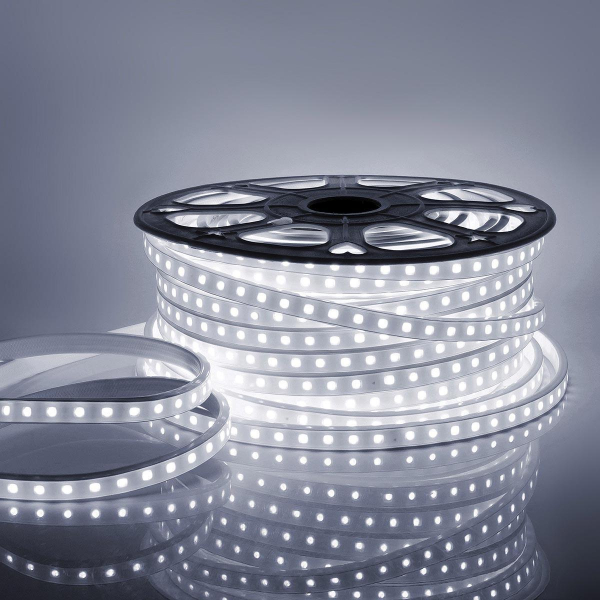 Светодиодная влагозащищенная лента Apeyron 6W/m 60LED/m 2835SMD холодный белый 50M 10-62 Светодиодная влагозащищенная лента Apeyron 6W/m 60LED/m 2835SMD холодный белый 50M 10-62