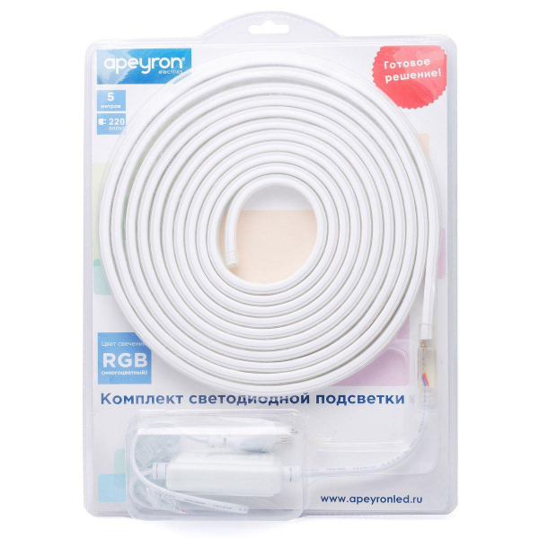 Светодиодная влагозащищенная лента Apeyron 12W/m 60LED/m 2835SMD разноцветная 5M 10-52 Светодиодная влагозащищенная лента Apeyron 12W/m 60LED/m 2835SMD разноцветная 5M 10-52