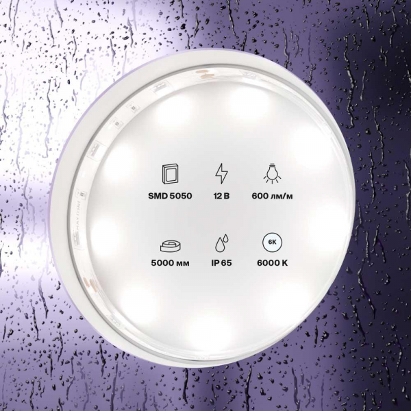 Светодиодная влагозащищенная лента Maytoni Technical 7,2W/m 30LED/m 5050SMD холодный белый 5M 10125 Светодиодная влагозащищенная лента Maytoni Technical 7,2W/m 30LED/m 5050SMD холодный белый 5M 10125