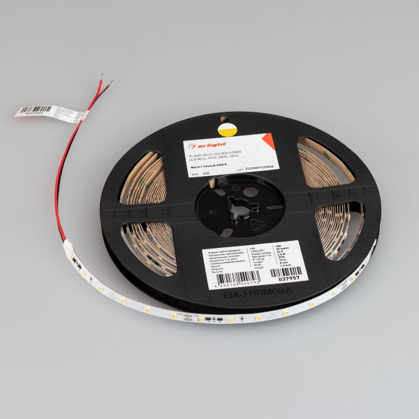 Светодиодная лента Arlight 4,8W/m 60LED/m 2835SMD теплый белый 10M IC-A60-8mm 24V Warm3000 037957 Светодиодная лента Arlight 4,8W/m 60LED/m 2835SMD теплый белый 10M IC-A60-8mm 24V Warm3000 037957