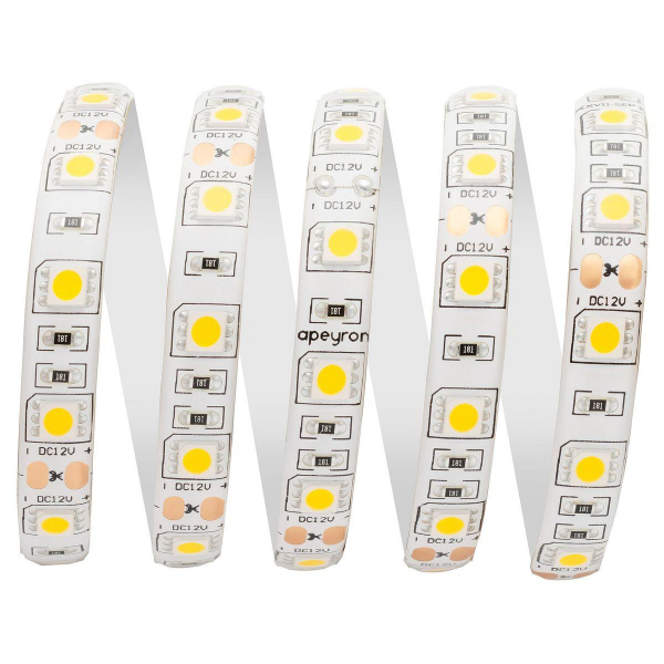 Светодиодная влагозащищенная лента OGM 14,4W/m 60LED/m 5050SMD теплый белый 5M LSE-156 Светодиодная влагозащищенная лента OGM 14,4W/m 60LED/m 5050SMD теплый белый 5M LSE-156