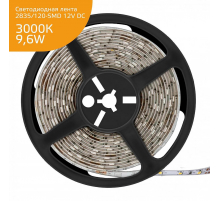 Светодиодная влагозащищенная лента Gauss 9,6W/m 120LED/m 2835SMD теплый белый 5M 356000110