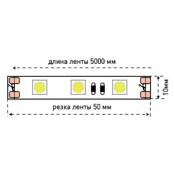 Светодиодная лента SWG 14,4W/m  60Led/m 3528SMD синий 5M SWG560-12-14.4-B-M 009473