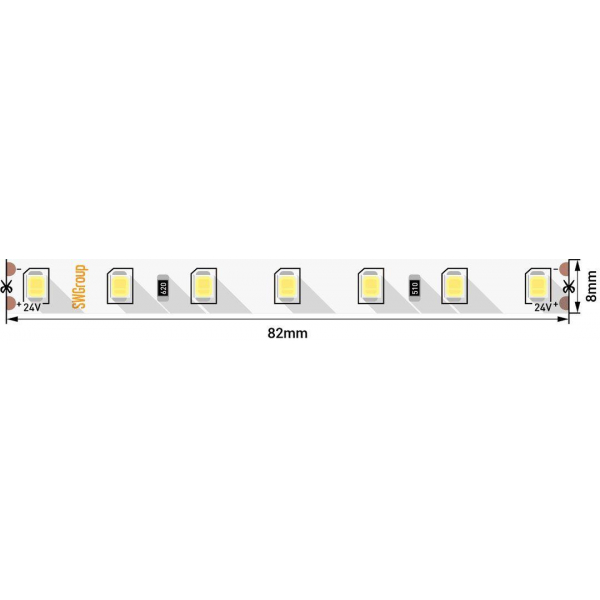 Светодиодная лента SWG 8,6W/m 84LED/m 2835SMD холодный белый 5M 005848 Светодиодная лента SWG 8,6W/m 84LED/m 2835SMD холодный белый 5M 005848