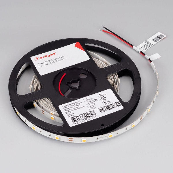 Светодиодная лента Arlight 7,2W/m 30Led/m 5060SMD холодный белый 5M RT-B30-10mm 12V White6000 010595(2) Светодиодная лента Arlight 7,2W/m 30Led/m 5060SMD холодный белый 5M RT-B30-10mm 12V White6000 010595(2)