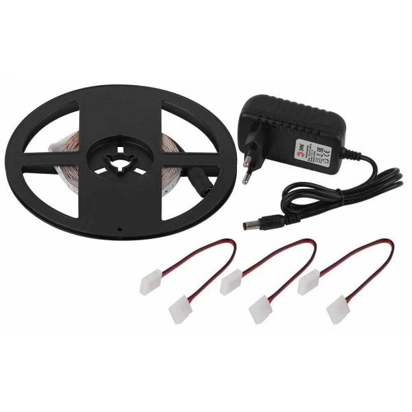 Светодиодная лента ЭРА 4,8W/m 60LED/m 2835SMD холодный белый 5M 2835kit-4,8-60-12-IP20-6500-5m Б0043061 Светодиодная лента ЭРА 4,8W/m 60LED/m 2835SMD холодный белый 5M 2835kit-4,8-60-12-IP20-6500-5m Б0043061