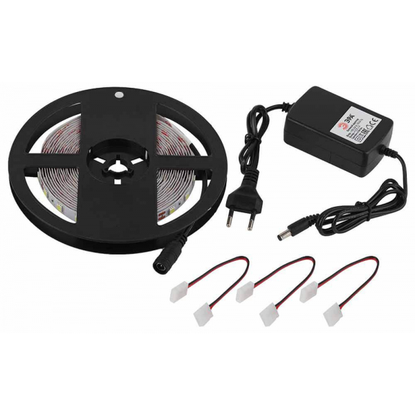 Светодиодная лента ЭРА 14,4W/m 60LED/m 5050SMD холодный белый 5M 5050kit-14,4-60-12-IP20-6500-5m Б0043065 Светодиодная лента ЭРА 14,4W/m 60LED/m 5050SMD холодный белый 5M 5050kit-14,4-60-12-IP20-6500-5m Б0043065