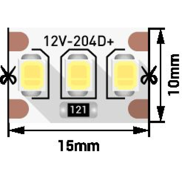 Светодиодная лента SWG 22W/m 204Led/m 2835SMD холодный белый 5M SWG2204-12-22-W-M 009457