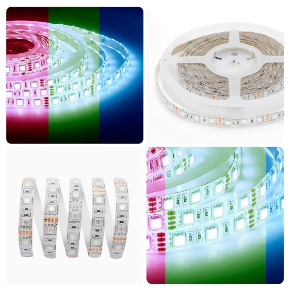 Светодиодная влагозащищенная лента Apeyron 14,4W/m 60LED/m 5050SMD разноцветная 5M 00-12 Светодиодная влагозащищенная лента Apeyron 14,4W/m 60LED/m 5050SMD разноцветная 5M 00-12