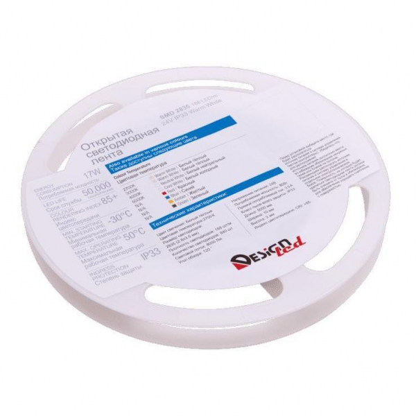 Светодиодная лента DesignLed DSG 2835 WW 168L-V24-IP33, 2700 K, 840 LED, 17W/m, 5000*10*2 mm, LUX 001821 Светодиодная лента DesignLed DSG 2835 WW 168L-V24-IP33, 2700 K, 840 LED, 17W/m, 5000*10*2 mm, LUX 001821