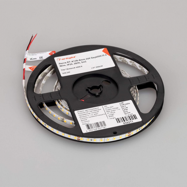 Светодиодная лента Arlight 9,6W/m 128LED/m 2835SMD дневной белый 5M 036211 Светодиодная лента Arlight 9,6W/m 128LED/m 2835SMD дневной белый 5M 036211