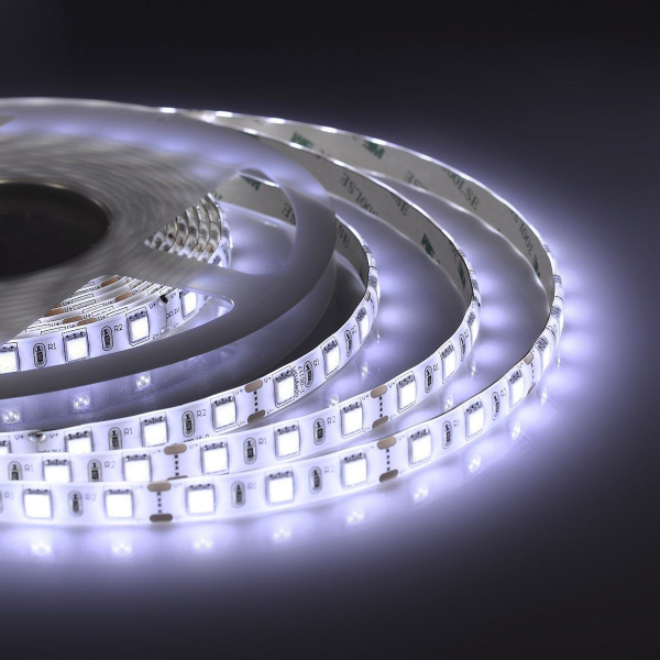Светодиодная влагозащищенная лента Apeyron 14,4W/m 60LED/m 5050SMD холодный белый 5M 00-10 Светодиодная влагозащищенная лента Apeyron 14,4W/m 60LED/m 5050SMD холодный белый 5M 00-10