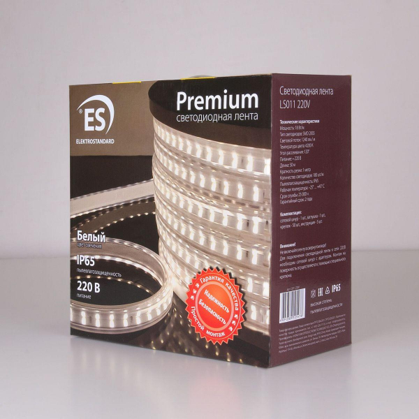 Светодиодная влагозащищенная лента Elektrostandard 18W/m 180LED/m 2835SMD белый 50M a041110 Светодиодная влагозащищенная лента Elektrostandard 18W/m 180LED/m 2835SMD белый 50M a041110