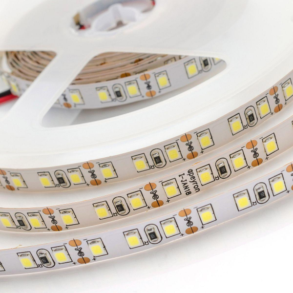 Светодиодная лента Apeyron 9,6W/m 120LED/m 3528SMD холодный белый 5M 00-31 Светодиодная лента Apeyron 9,6W/m 120LED/m 3528SMD холодный белый 5M 00-31