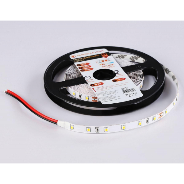 Светодиодная лента Ambrella Light 6W/m 60LED/m 2835SMD теплый белый 5M GS3001 Светодиодная лента Ambrella Light 6W/m 60LED/m 2835SMD теплый белый 5M GS3001