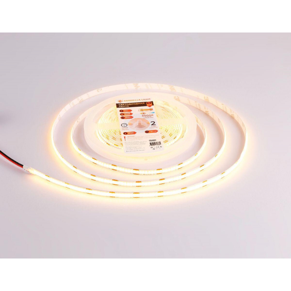 Светодиодная лента Ambrella Light 10W/m 320LED/m COB теплый белый 5M GS4651 Светодиодная лента Ambrella Light 10W/m 320LED/m COB теплый белый 5M GS4651