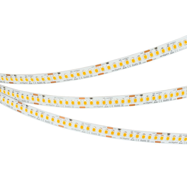 Светодиодная лента Arlight 20W/m 200Led/m 2835SMD теплый белый 5M UL-A200-10mm 24V Warm3500 037225 Светодиодная лента Arlight 20W/m 200Led/m 2835SMD теплый белый 5M UL-A200-10mm 24V Warm3500 037225