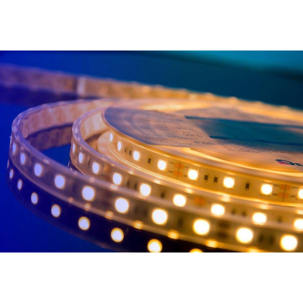 Светодиодная влагозащищенная лента DesignLed 14,4W/m 60LED/m 5050SMD теплый белый 5M 000519 Светодиодная влагозащищенная лента DesignLed 14,4W/m 60LED/m 5050SMD теплый белый 5M 000519