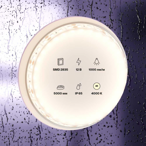 Светодиодная влагозащищенная лента Maytoni Technical 9,6W/m 120LED/m 2835SMD дневной белый 5M 10112 Светодиодная влагозащищенная лента Maytoni Technical 9,6W/m 120LED/m 2835SMD дневной белый 5M 10112