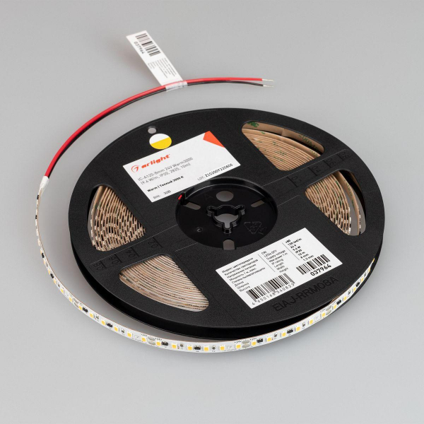 Светодиодная лента Arlight 9,6W/m 120LED/m 2835SMD теплый белый 10M IC-A120-8mm 24V Warm3000 037964 Светодиодная лента Arlight 9,6W/m 120LED/m 2835SMD теплый белый 10M IC-A120-8mm 24V Warm3000 037964