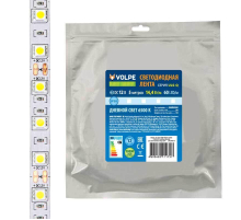Светодиодная лента Volpe 14,4W/m 60LED/m 5050SMD холодный белый 5M ULS-Q221 5050-60LED/m-10mm-IP20-DC12V-14,4W/m-5M-6500K UL-00004352
